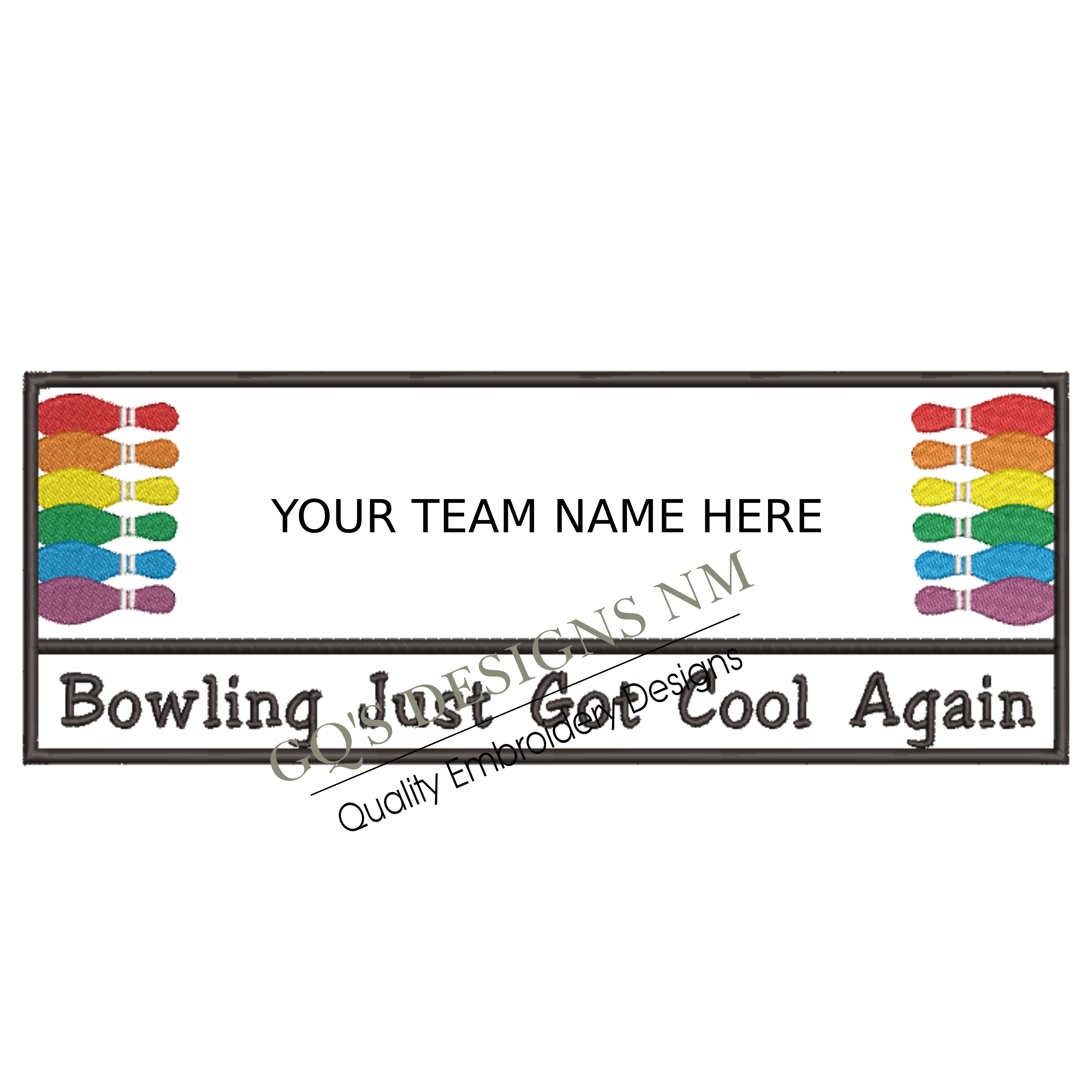 Bowling Just Got Cool Again Team Embroidery Design – 6x10 Hoop, Instant Download