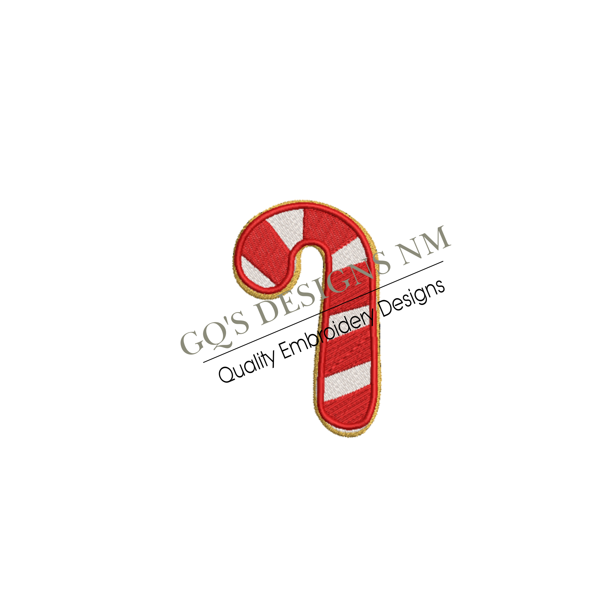 Christmas Candy Cane Cookie Embroidery Design – 4x4 Hoop, Instant Download