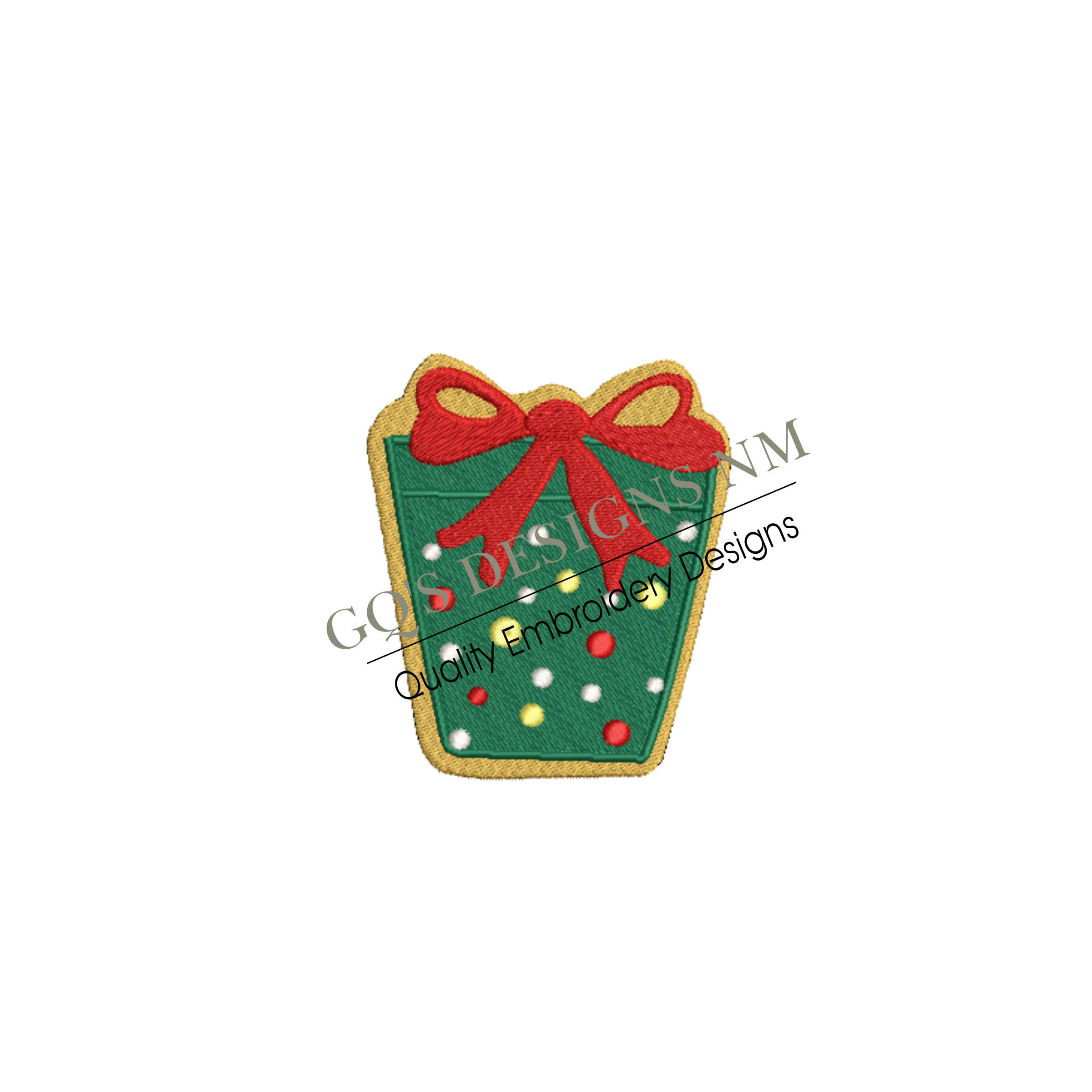 Christmas Gift Cookie Design for machine embroidery. In pes, dst, xxx and hus machine formats. Instant Download. For 4x4 hoop.