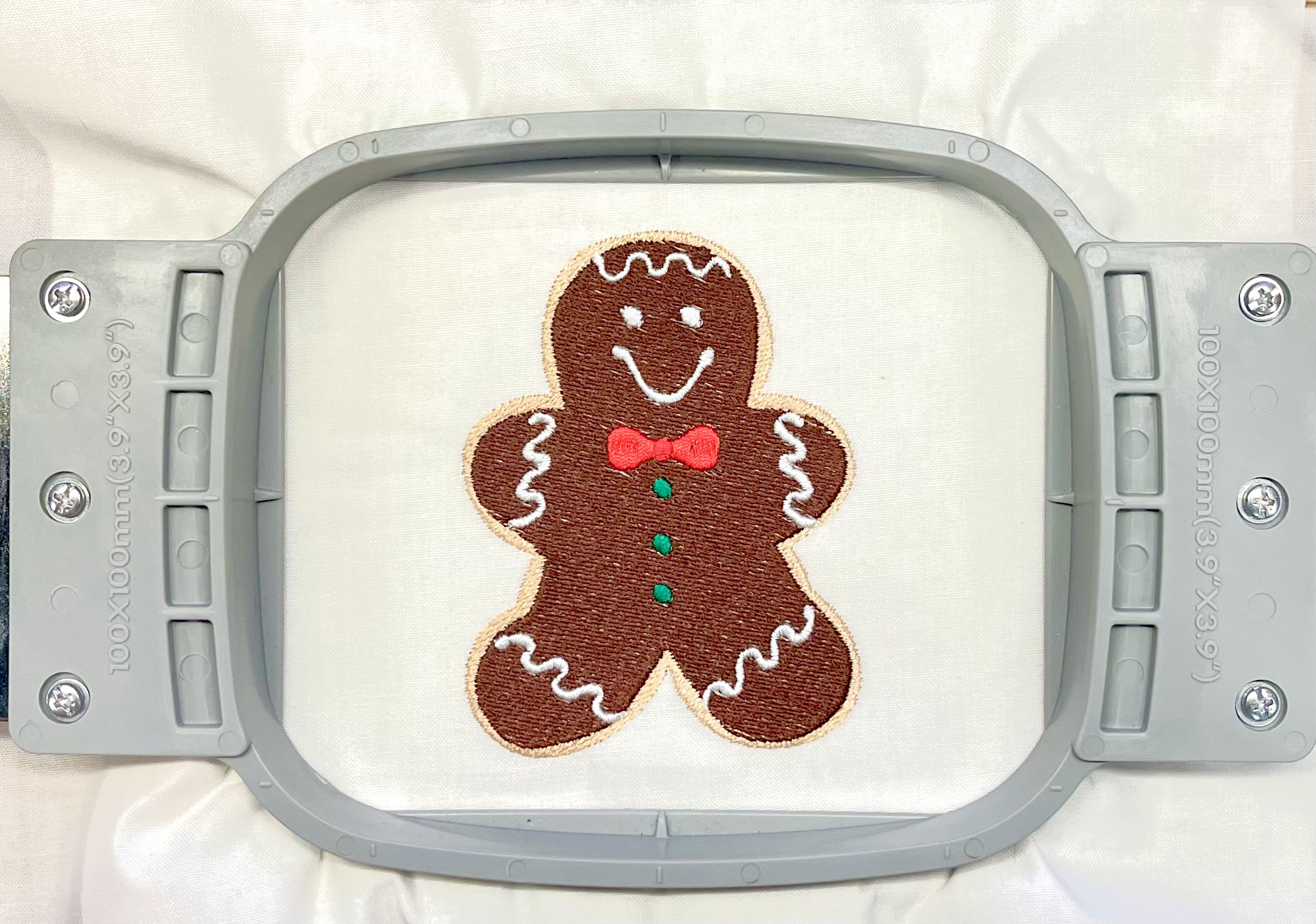 Christmas gingerbread man cookie for machine embroidery. In pes, dst, xxx and hus machine formats. Instant Download. For 4x4 hoop.