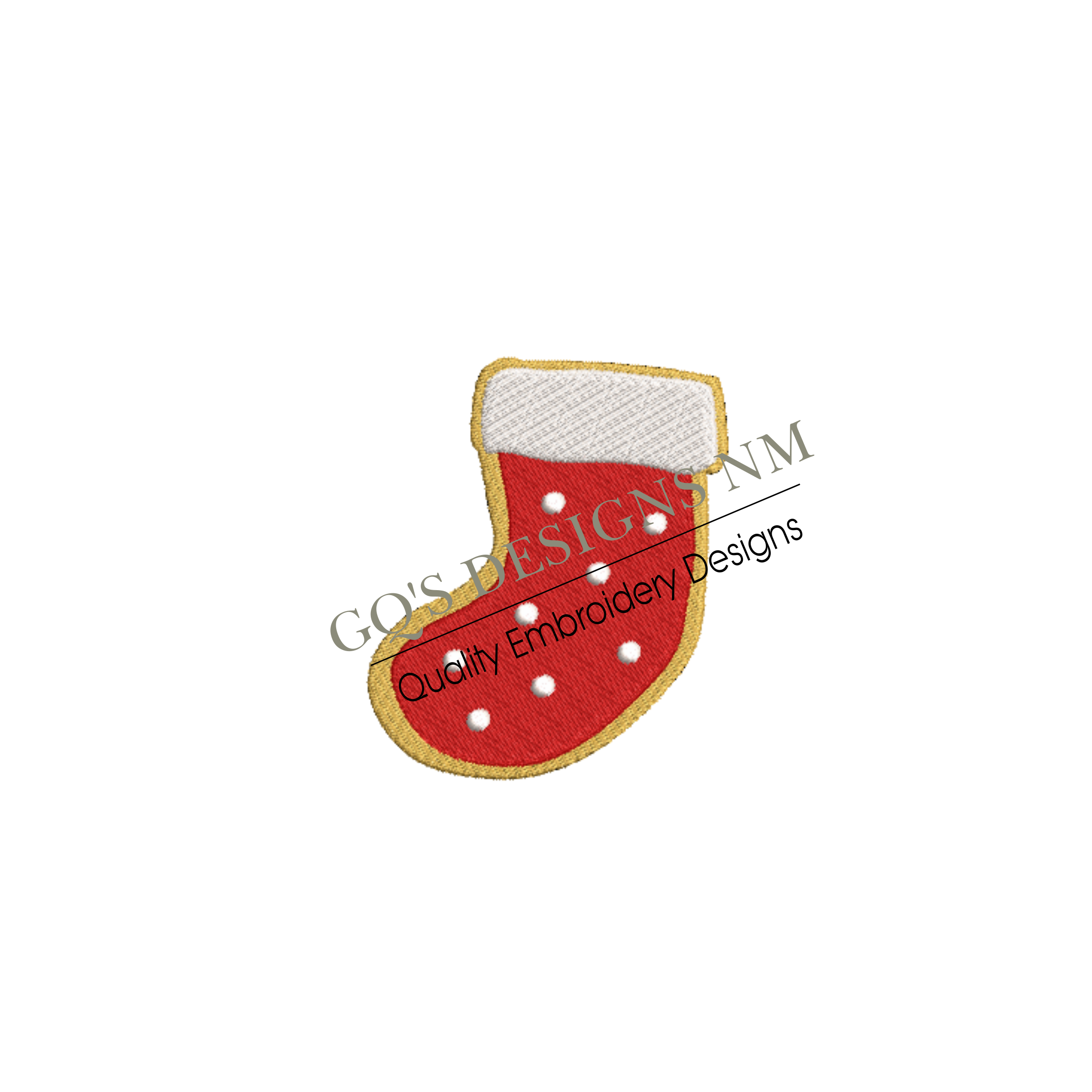 Christmas stocking cookie design for machine embroidery. In pes, dst, xxx and hus machine formats. Instant Download. For 4x4 hoop.