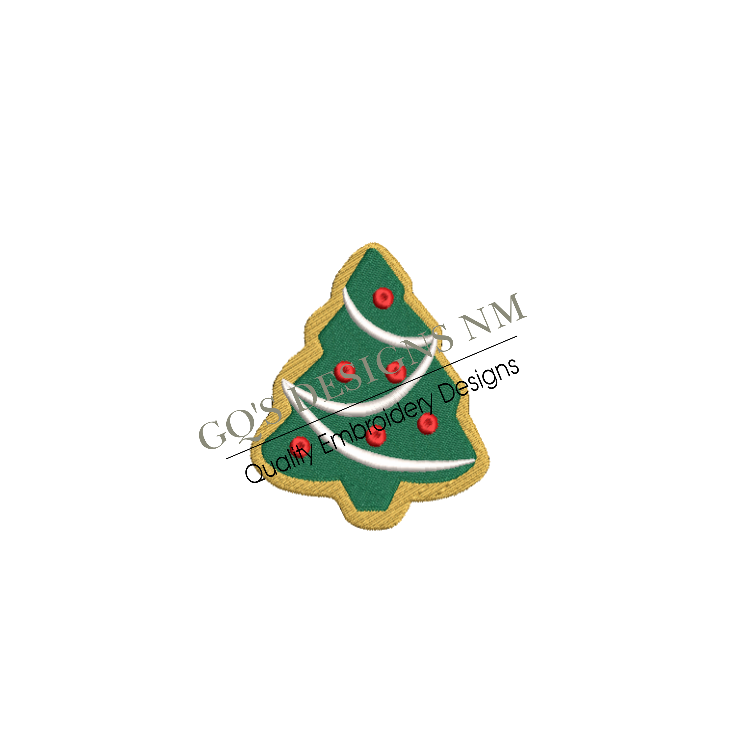 Christmas tree cookie design for machine embroidery. In pes, dst, xxx and hus machine formats. Instant Download. For 4x4 hoop.