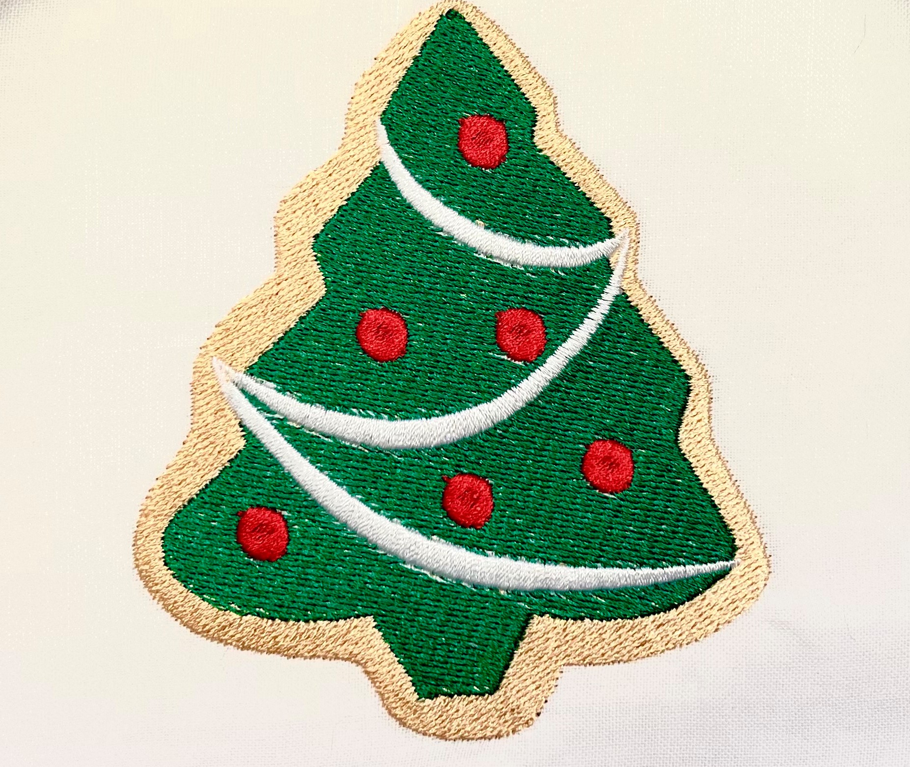 Christmas tree cookie design for machine embroidery. In pes, dst, xxx and hus machine formats. Instant Download. For 4x4 hoop.