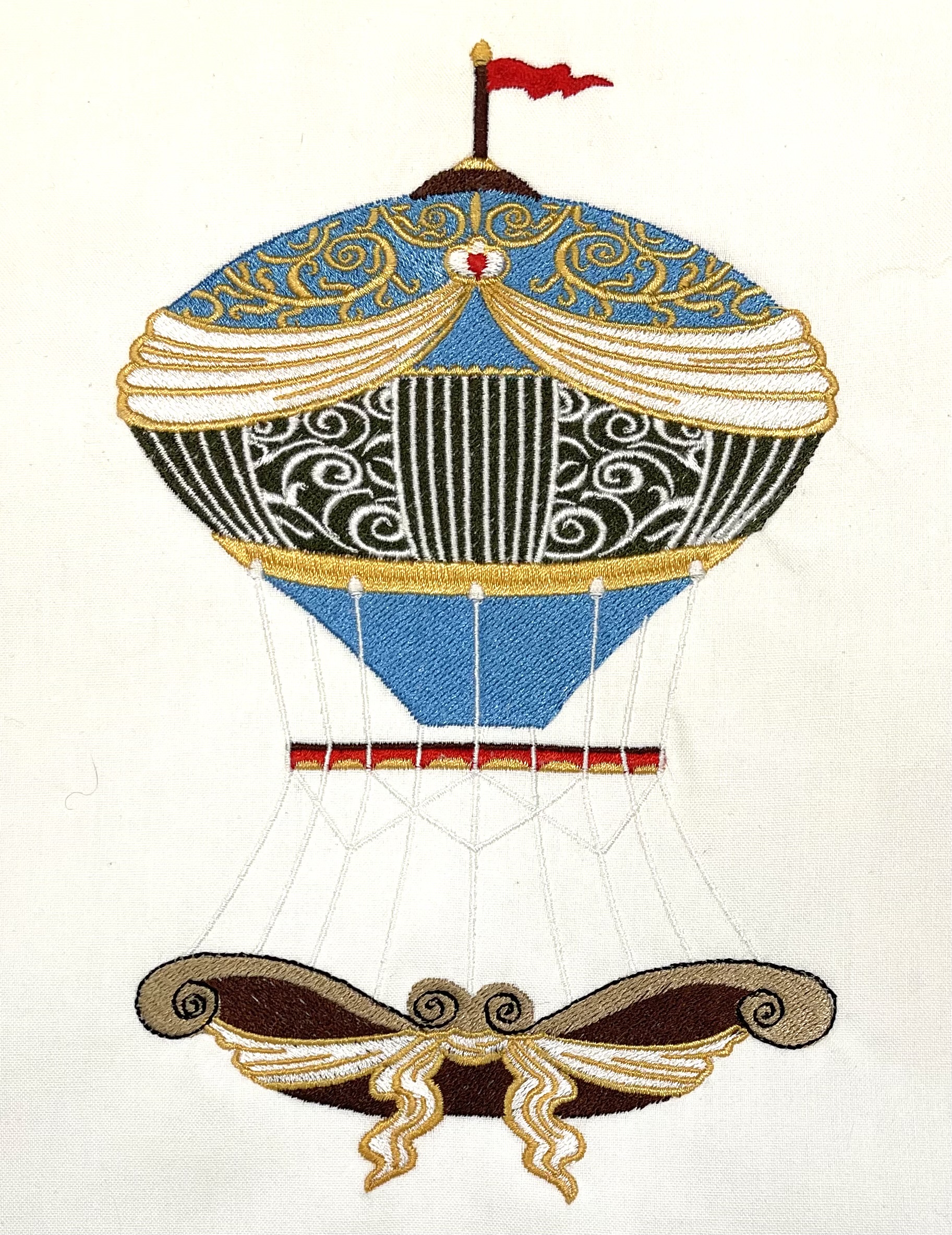 Cute fancy hot air balloon design. For machine embroidery in pes, dst, xxx and hus machine formats. Instant Download. For 6x10 hoop.