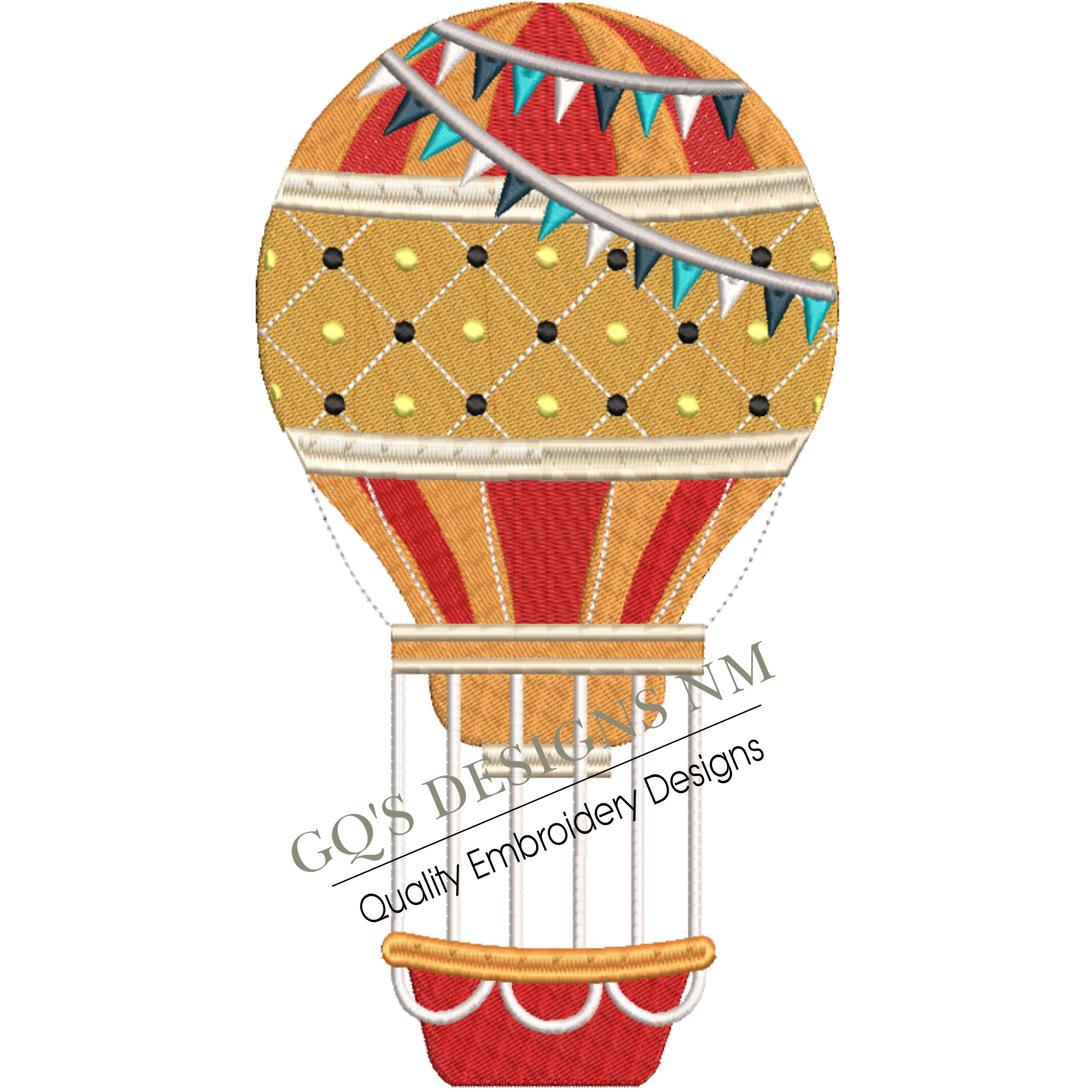 Cute hot air balloon design. For machine embroidery in pes, dst, xxx and hus machine formats. Instant Download. For 6x10 hoop.