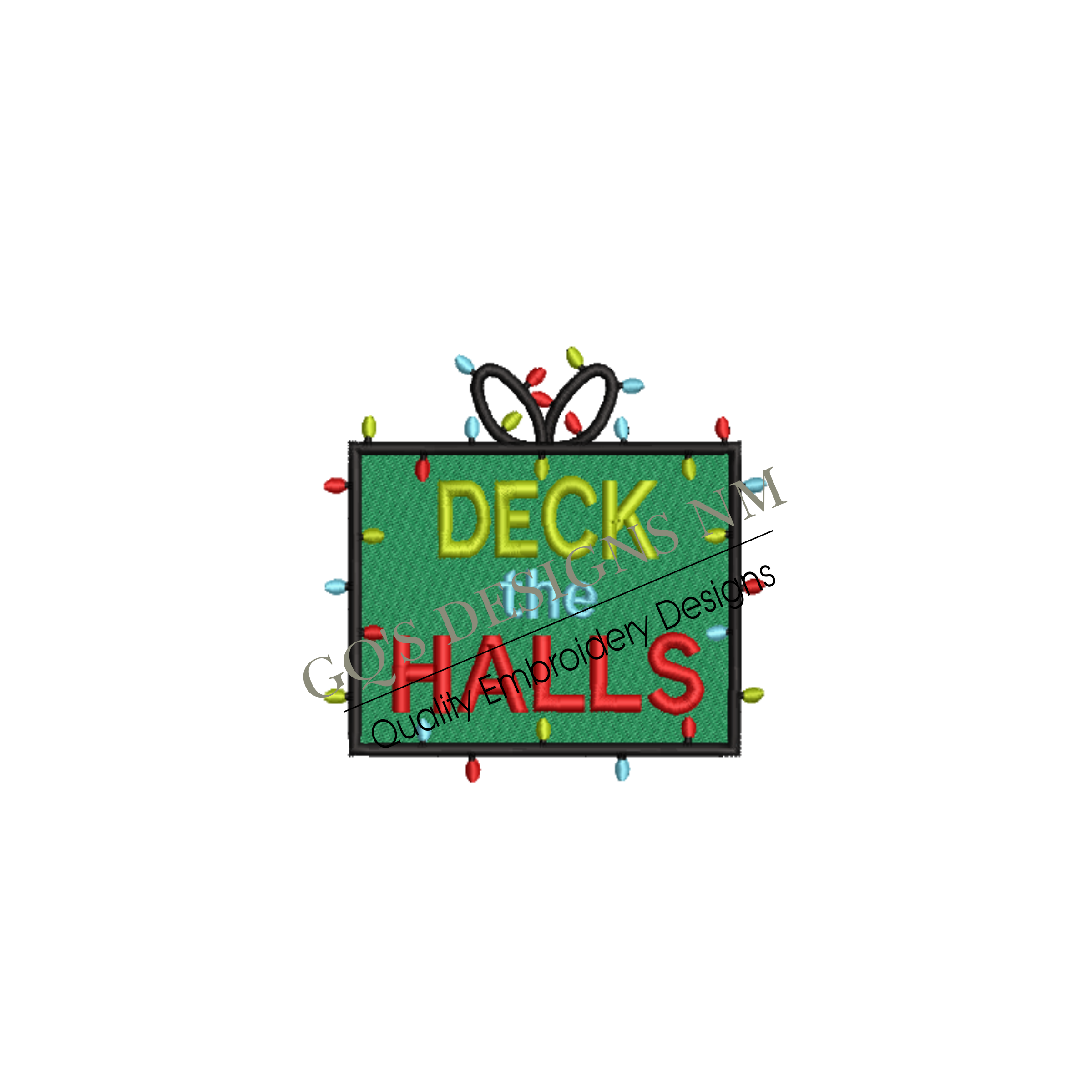 Deck the Halls Embroidery Design – 4x4 Hoop, Instant Download