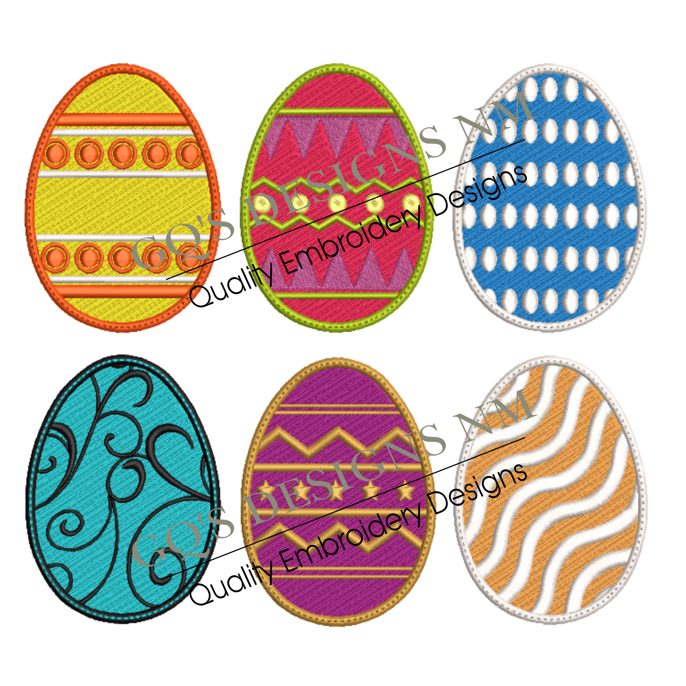 Easter egg design collection for machine embroidery. In pes, dst, xxx and hus machine formats. Instant Download. For 4x4 hoop.