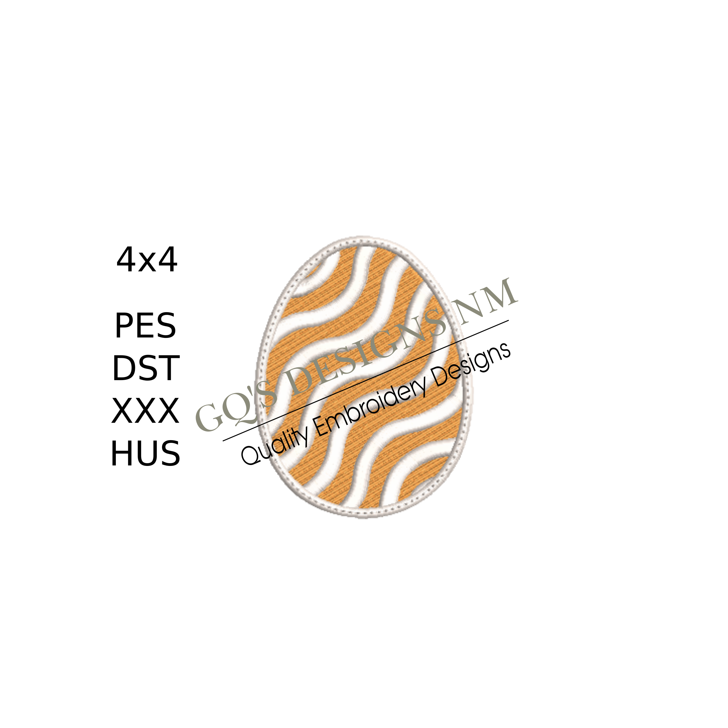 Easter egg design for machine embroidery. In pes, dst, xxx and hus machine formats. Instant Download. For 4x4 hoop.