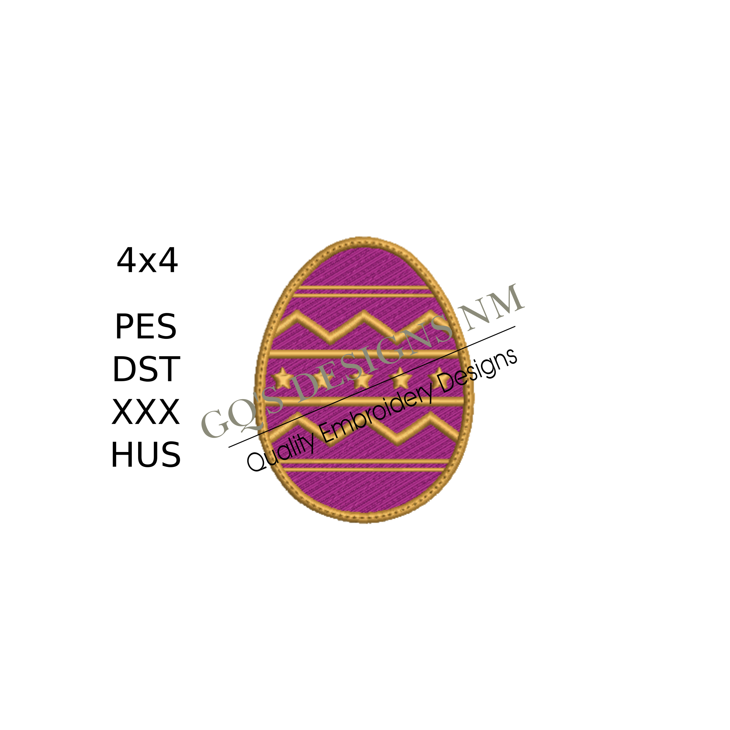 Easter egg with stars design for machine embroidery. In pes, dst, xxx and hus machine formats. Instant Download. For 4x4 hoop.