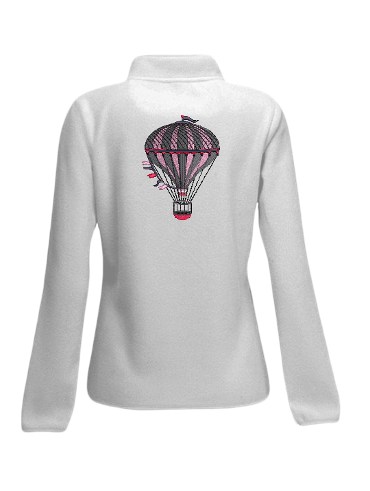 Fancy pink and gray vintage hot air balloon design. For machine embroidery in pes, dst, xxx and hus machine formats. Instant Download. For 6x10 hoop.