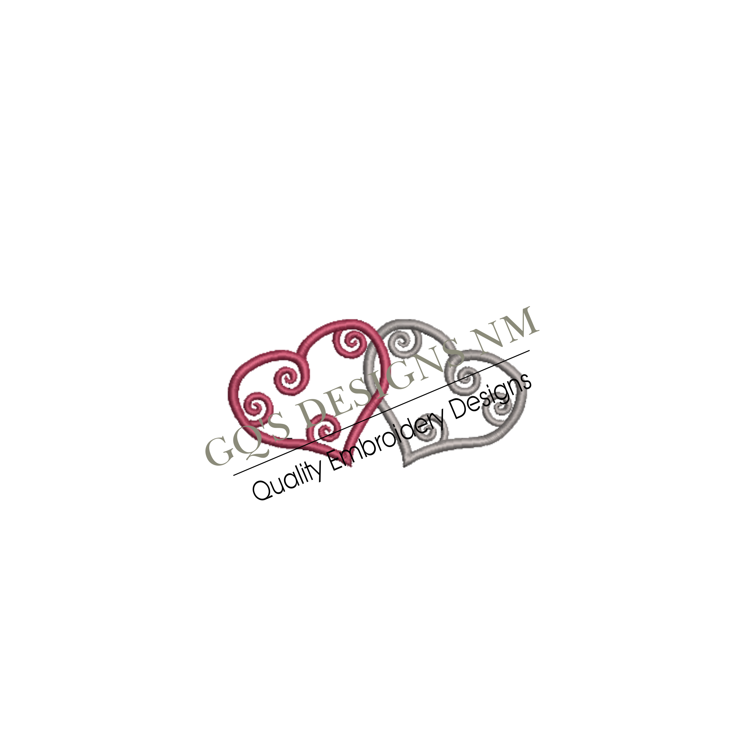 Maroon and gray scroll hearts design for machine embroidery. In pes, dst, xxx and hus machine formats. Instant Download. For 4x4 hoop.