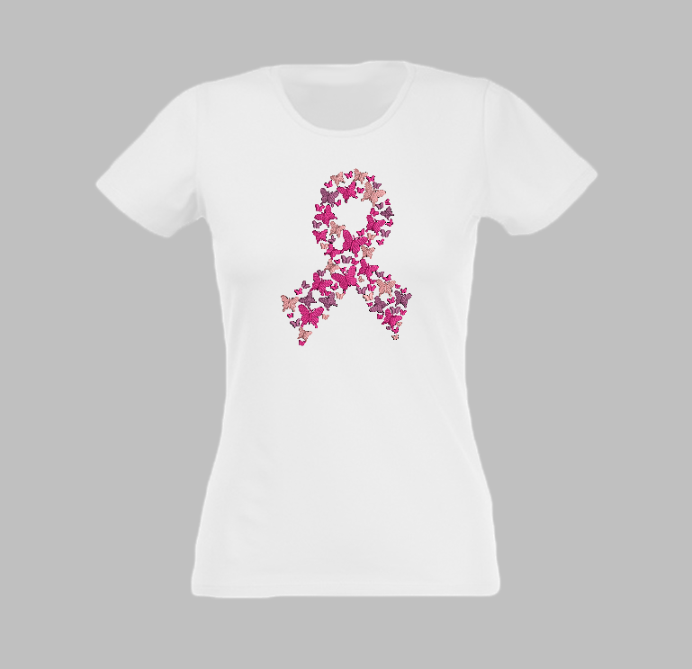 Pink Butterfly Breast Cancer ribbon design for machine embroidery. In pes, dst, xxx and hus machine formats. Instant Download. For 6x10 hoop.