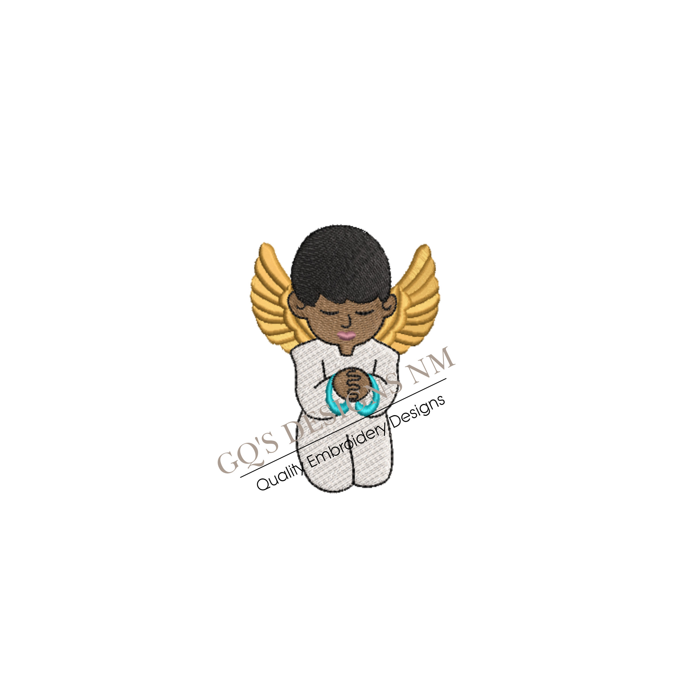 Praying angel boy design. For machine embroidery in pes, dst, xxx and hus machine formats. Instant Download. For 4x4 hoop.