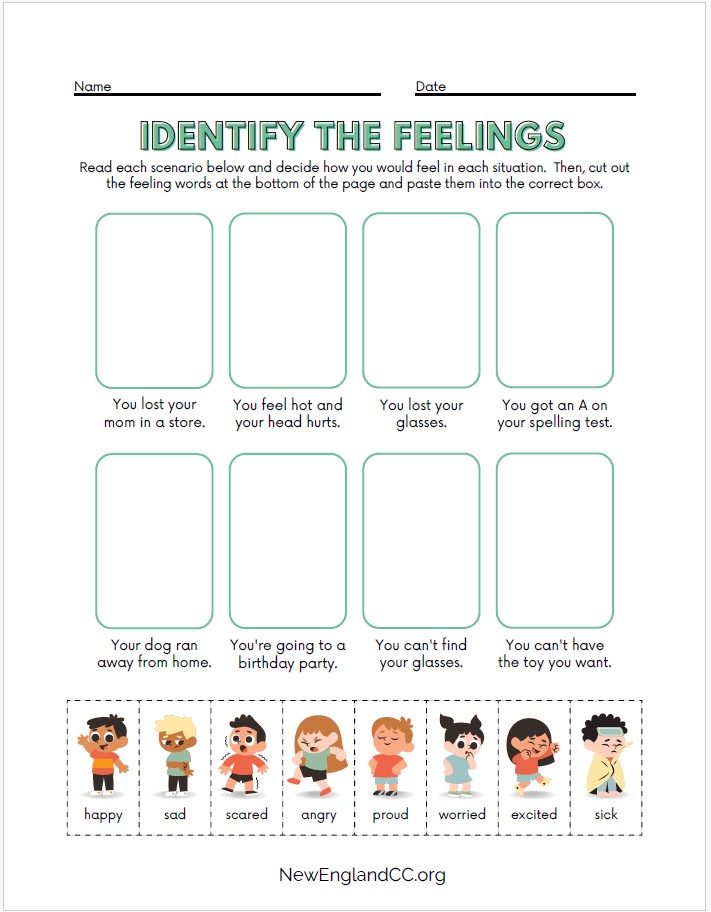 Identify the Feelings Worksheet