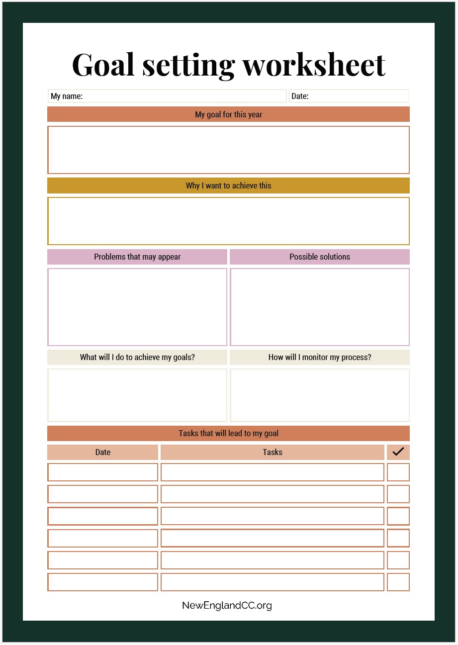 Goals, Barriers, & Solutions Worksheet