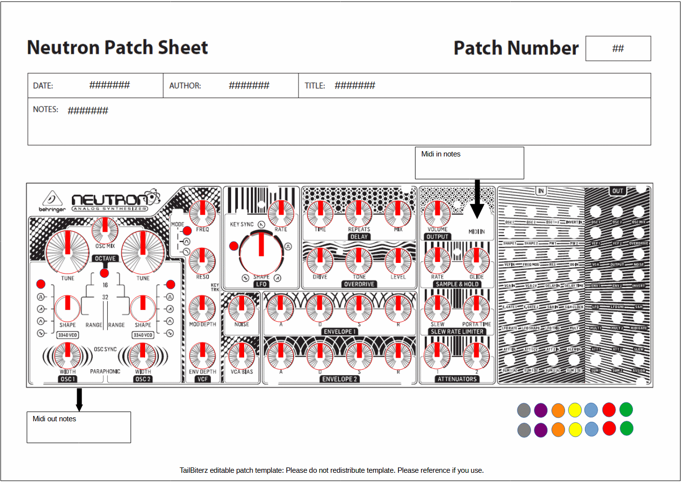 Neutron Editable Semi-Modular Synthesizer Template