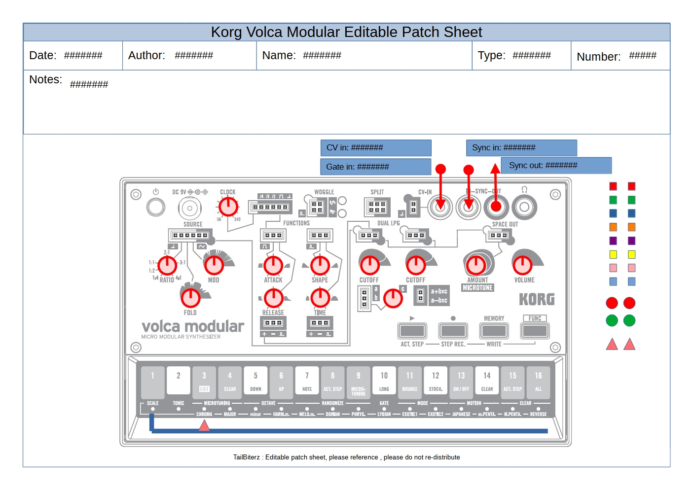 Volca Modular Synthesizer Template