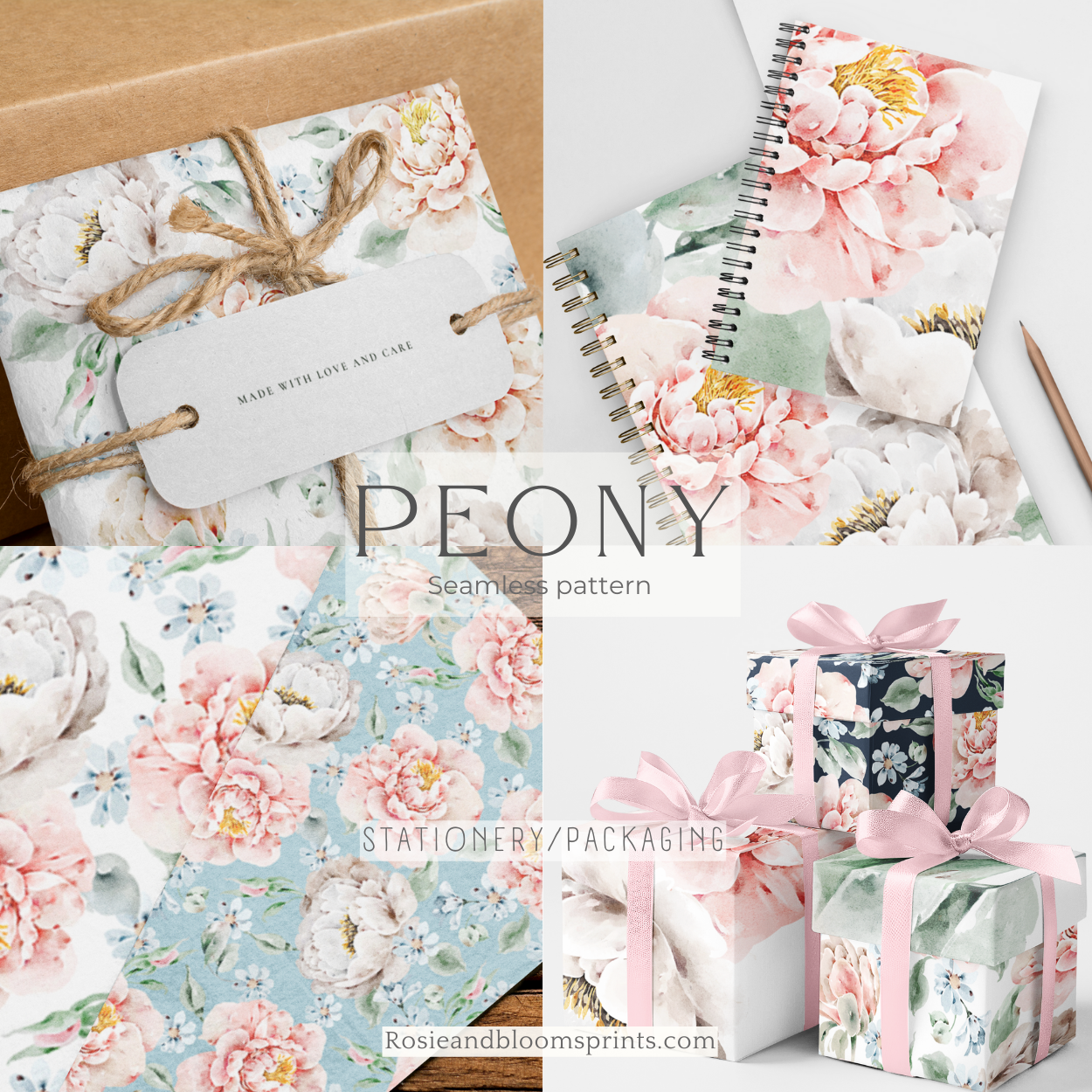 Peony Seamless pattern