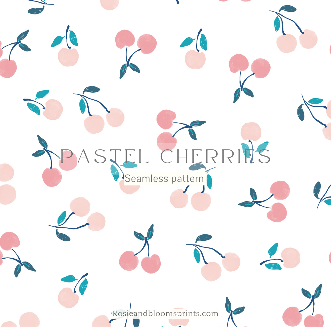Pastel cherries Seamless Pattern-124