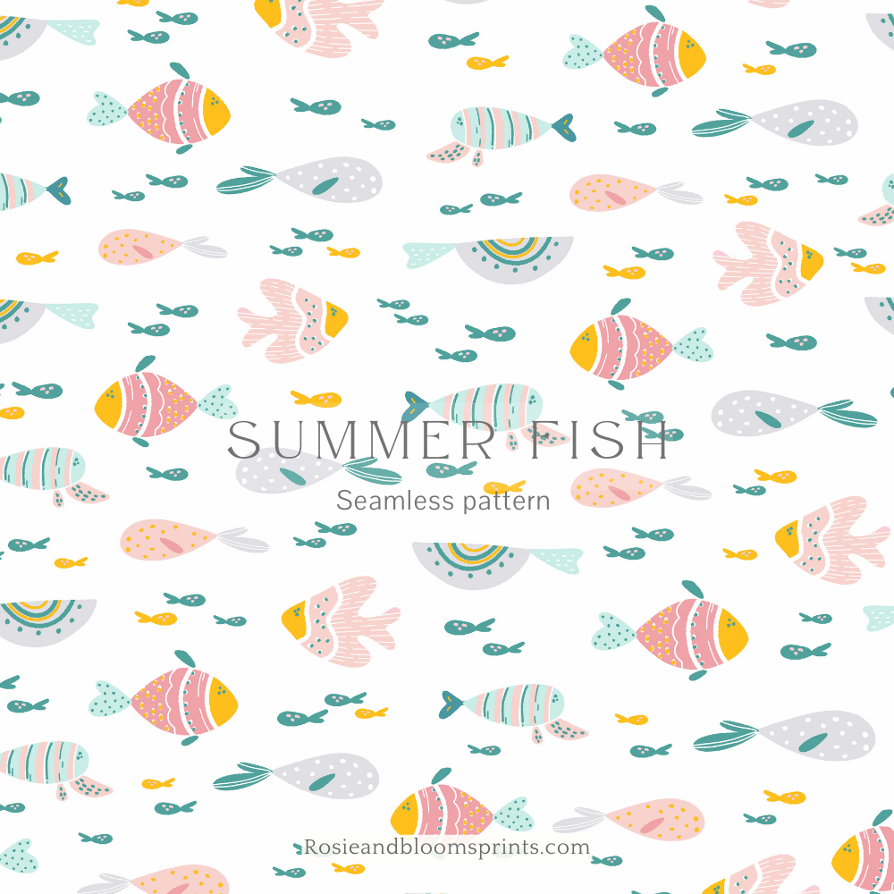 Summer Fish Seamless pattern-058