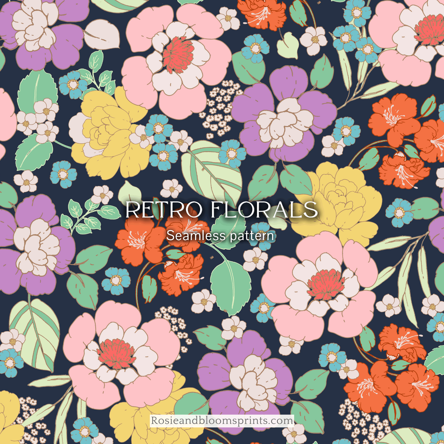 Retro Florals Seamless Pattern-246