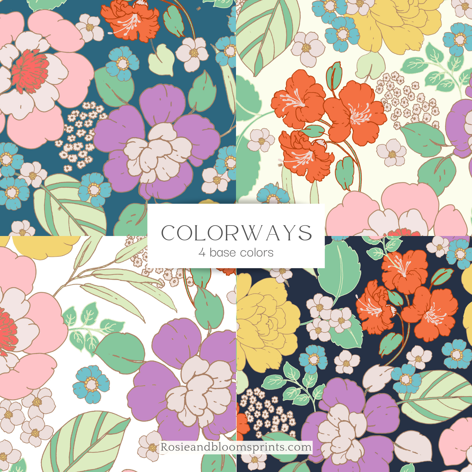 Retro Florals Seamless Pattern-246