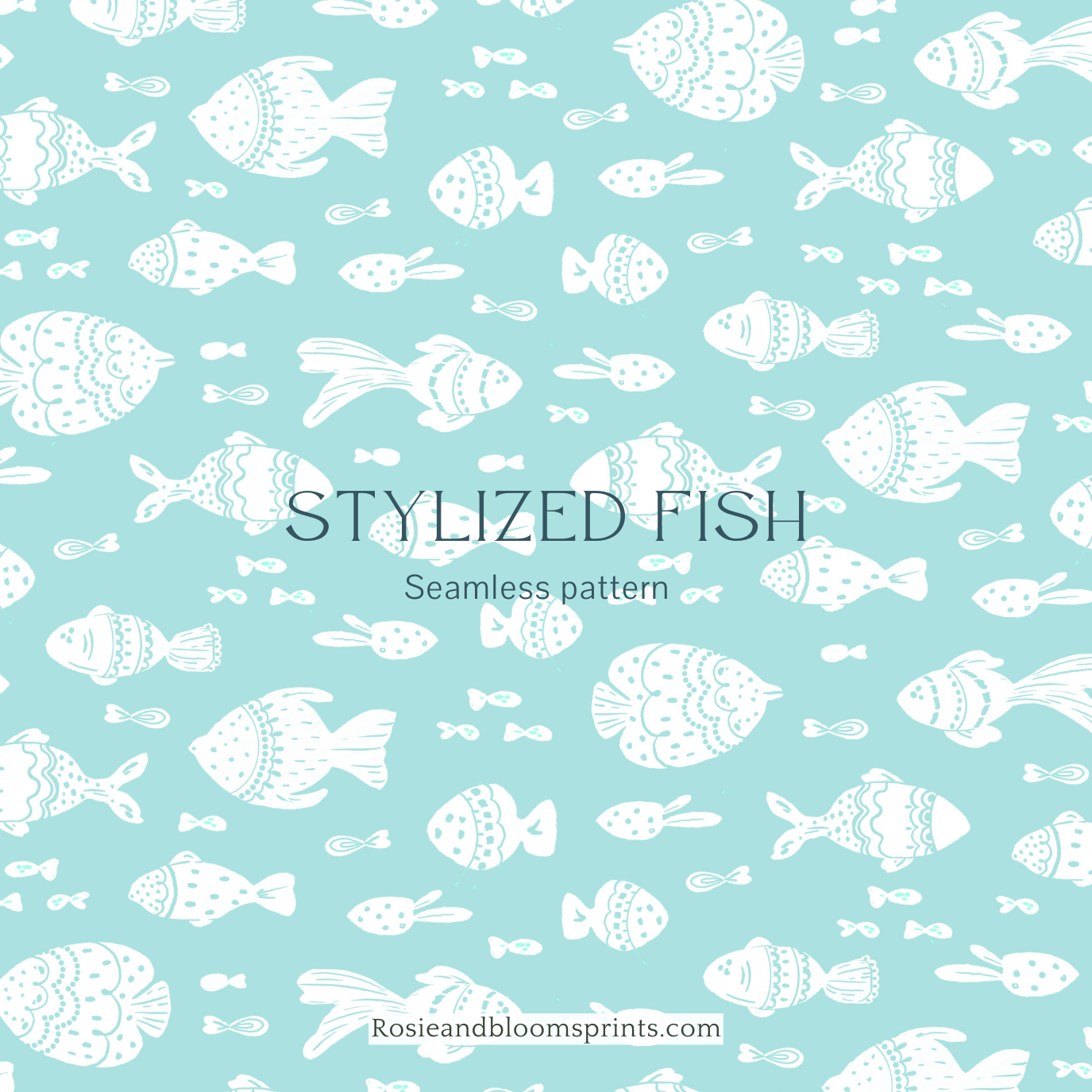 Stylized Fish Seamless Pattern - 060
