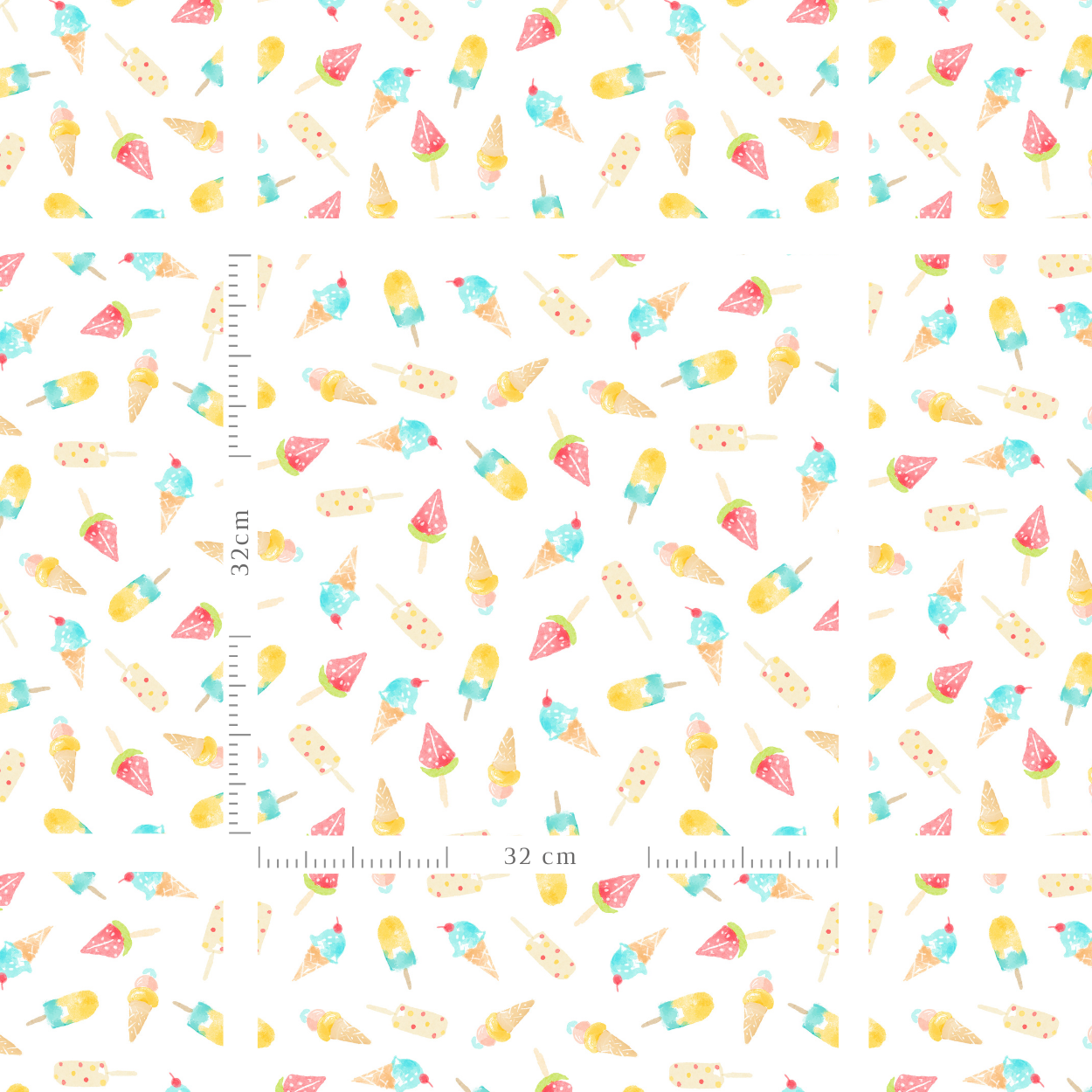 Watercolor Ice creams Seamless Pattern-93