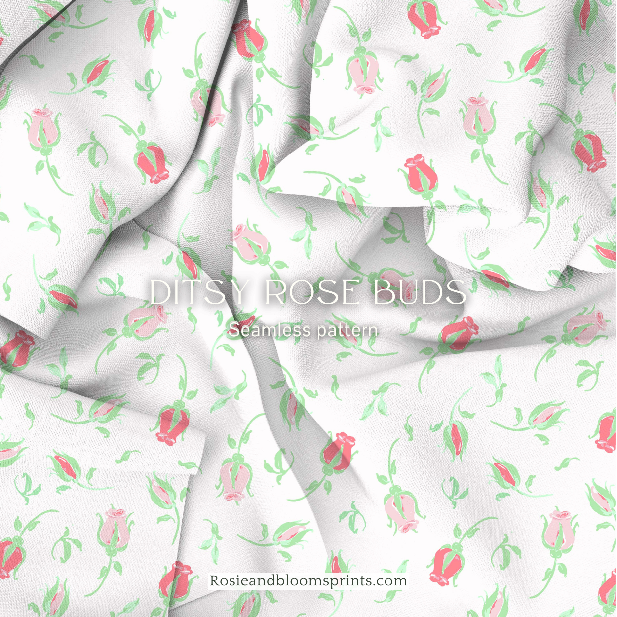 Ditsy Rose Buds Seamless Pattern-176