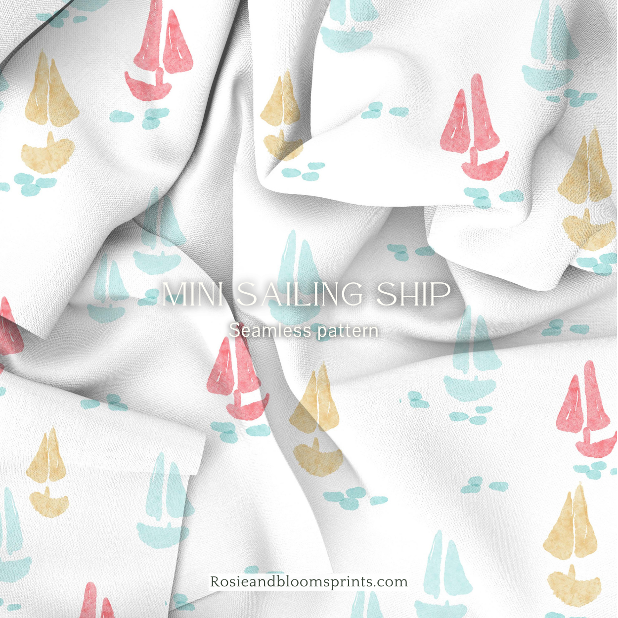 Mini Sailing Ship Seamless Pattern-111