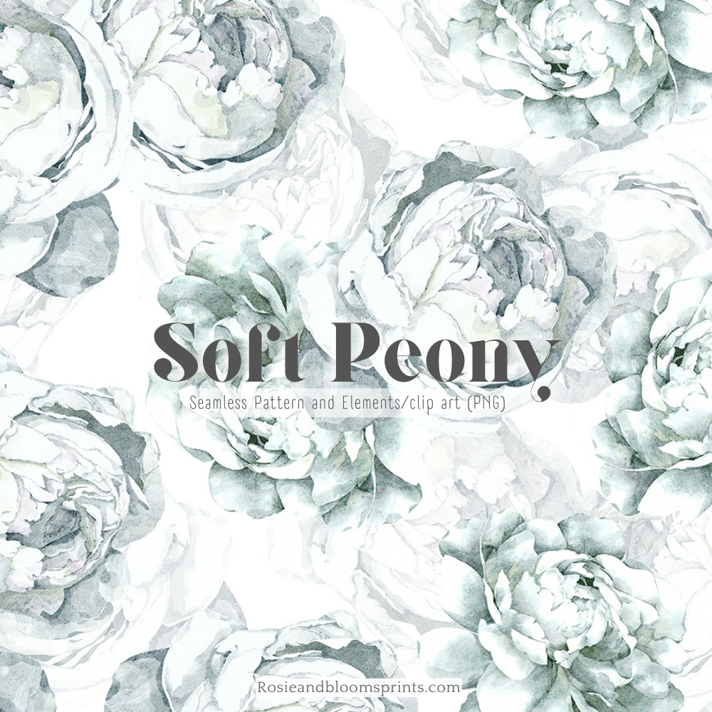 Soft Peony Seamless Pattern 