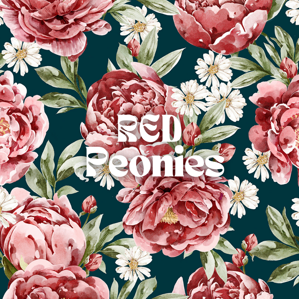Red Peonies Set- (Pattern and Compositions)