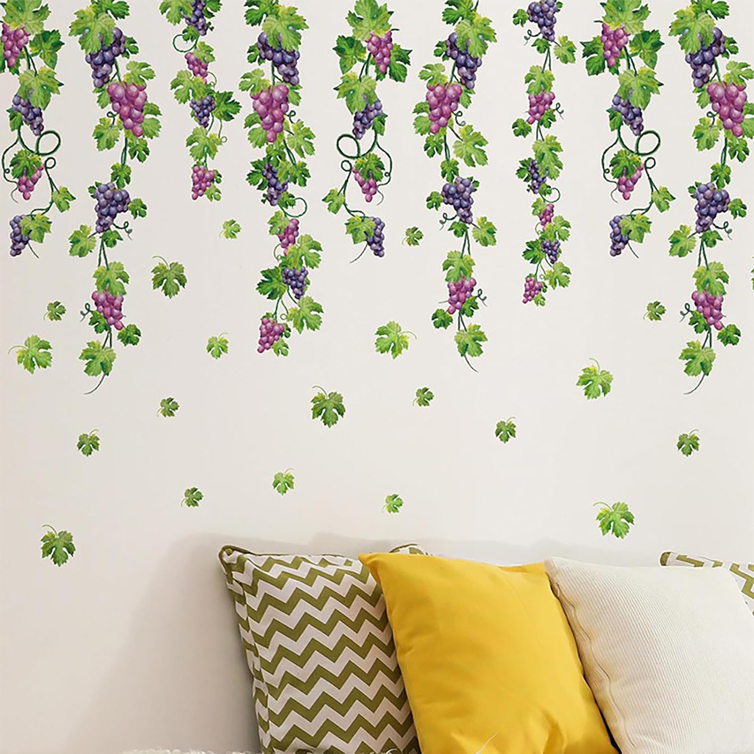 Wall Decals Peel and Stick Wall Stickers Greenery Leaf Flower Plant Removable Murals Ivy Vines Floral Wall Art Decor for Walls for Living Room Bedroom Bathroom Classroom
