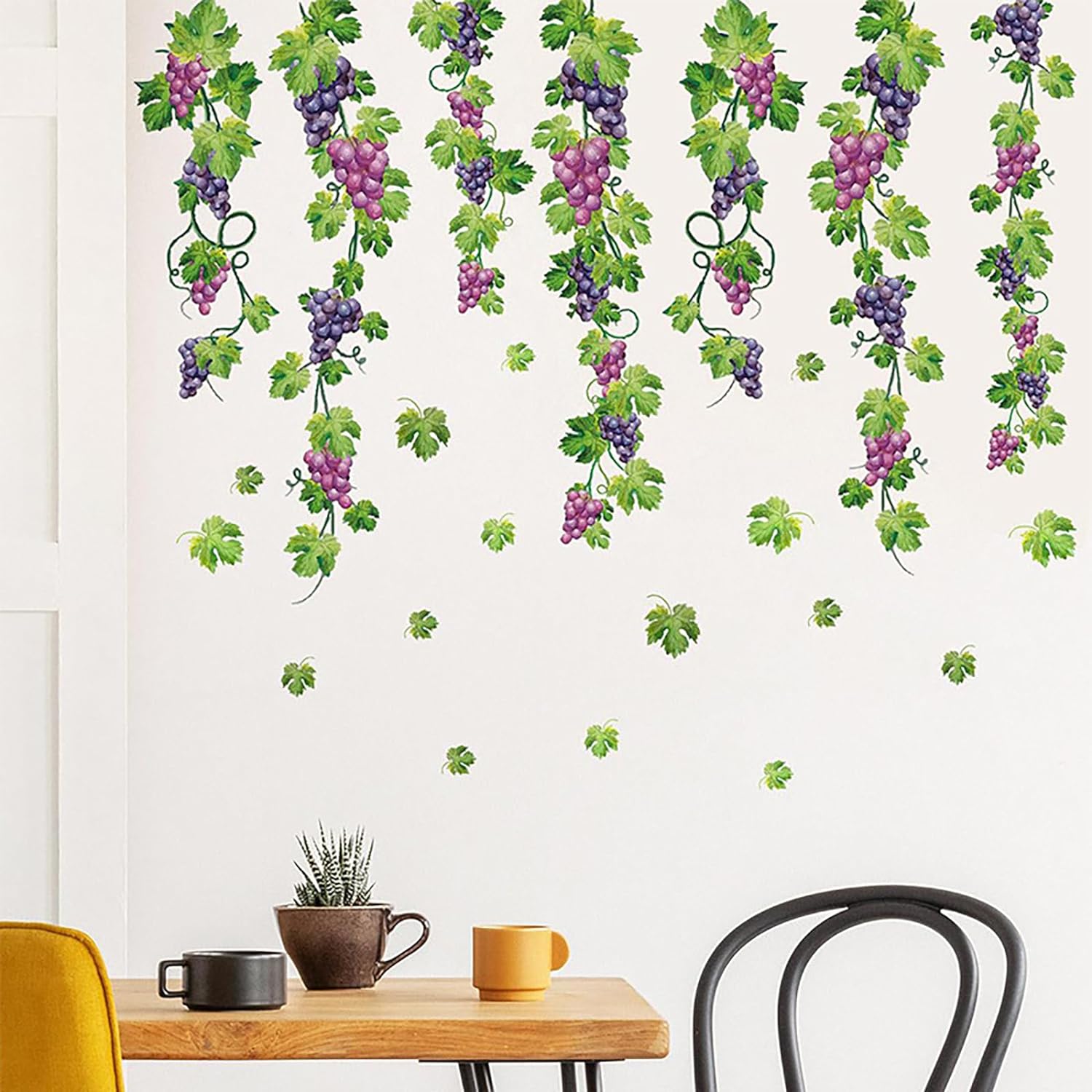 Wall Decals Peel and Stick Wall Stickers Greenery Leaf Flower Plant Removable Murals Ivy Vines Floral Wall Art Decor for Walls for Living Room Bedroom Bathroom Classroom