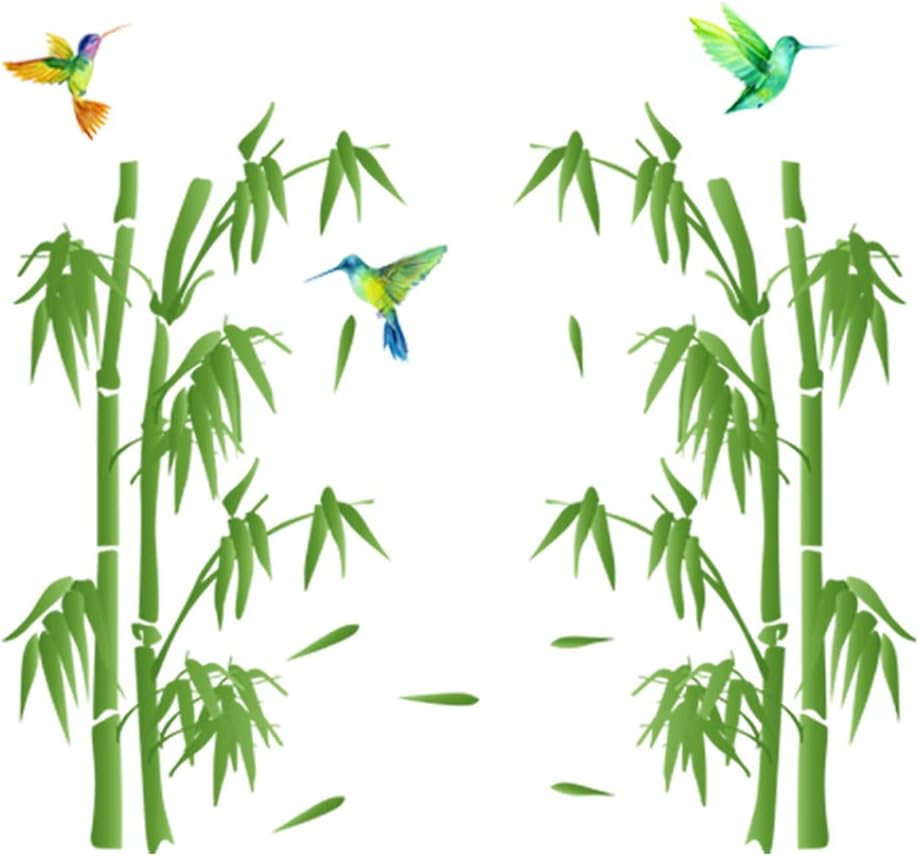  Forest Wall Art Decal Nature Green Plant with Flying Birds Wall Stickers 36x34inch Removable Vinyl Wall Mural for Living Room Bedroom...