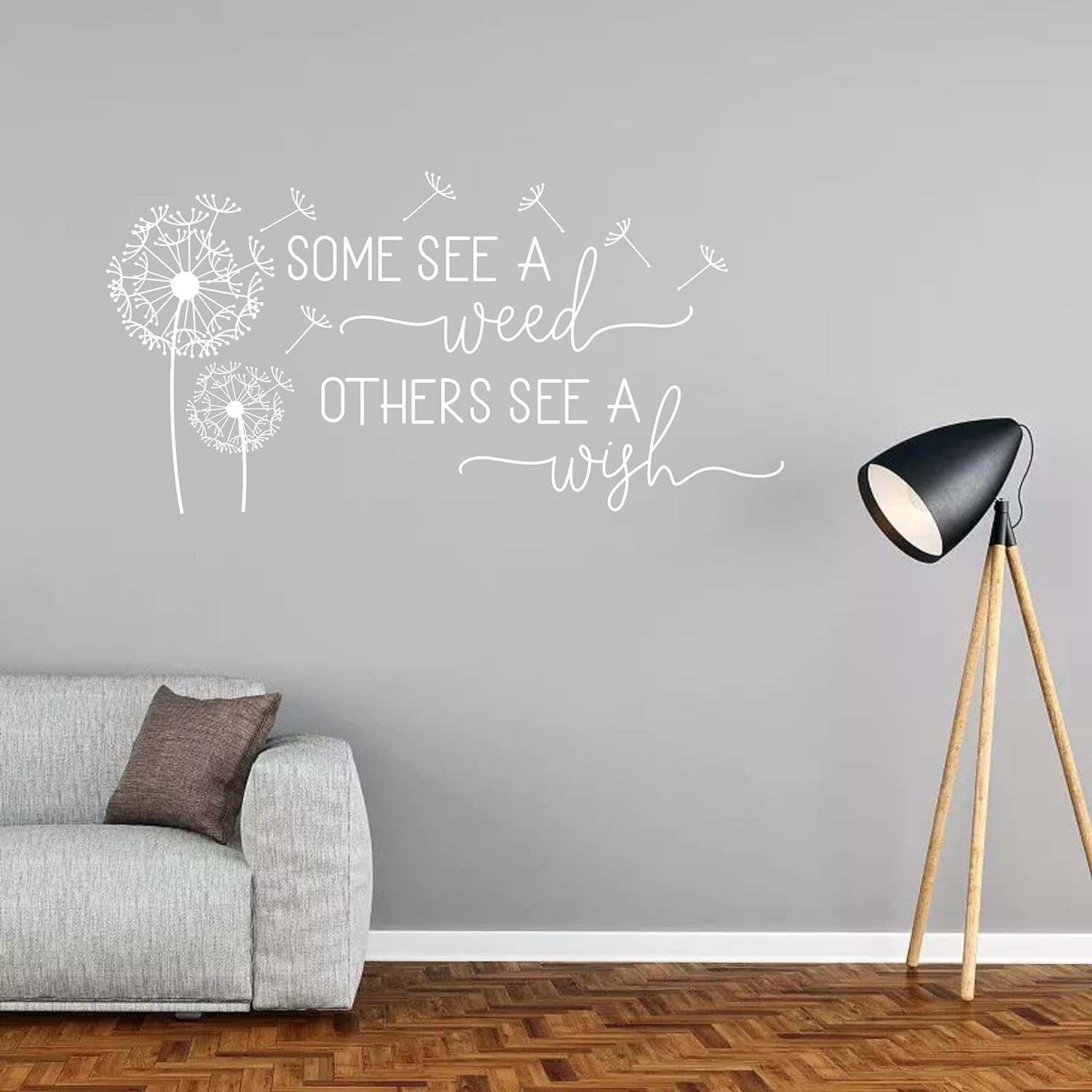 Large Dandelion Wall Decals Attractive Flying Flowers Wall Stickers Quote Wall Decal Vinyl Wall Decor for Bedroom Kids Nursery Wall Art Y47 (White)