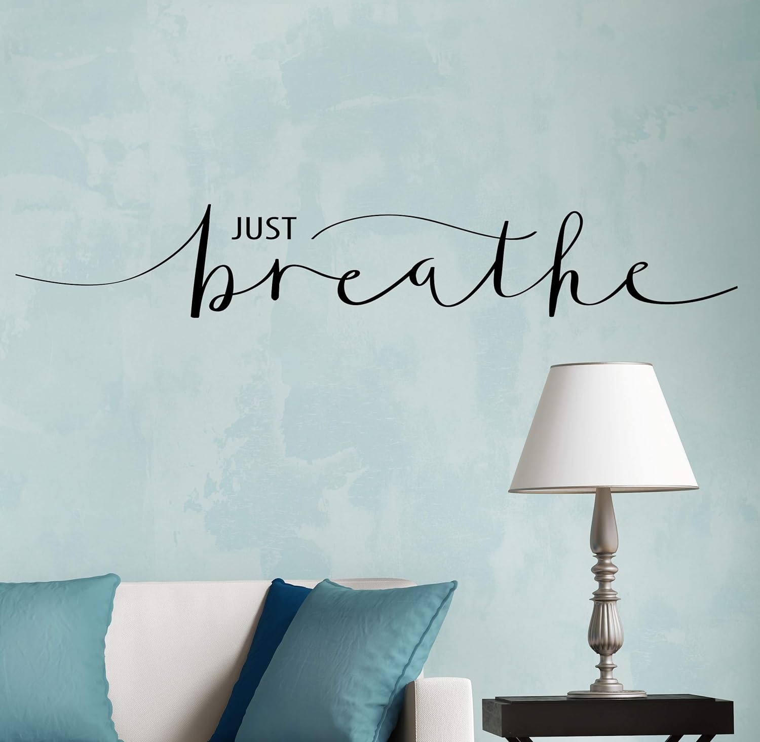 Vinyl Wall Decal Inspiring Quote Just Breathe Words Letter Stickers Mural