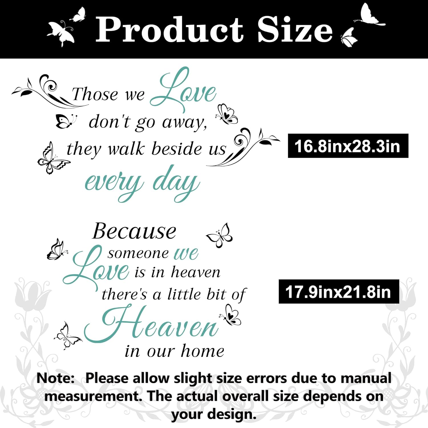 Quotes Saying Wall Decals Because Someone We Love is in Heaven Decal Peel and Stick Lettering Words Wall Stickers Memory Wall Decals Vinyl Inspirational Religious Wall Decal For Home Family Room Decor