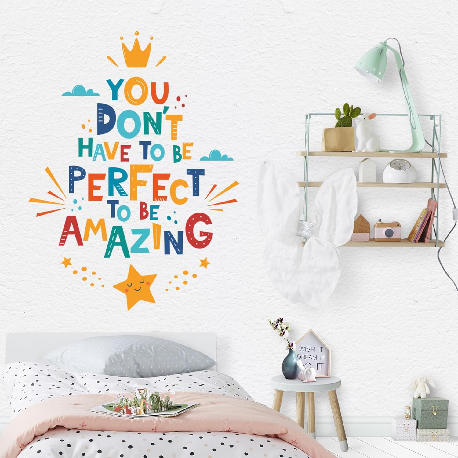 Inspirational Quote Wall Sticker Motivational Wall Decals, Positive Saying Sticker, Removable Positive Saying Wall Lettering Stickers for Living Room Bathroom Classroom Bedroom Office Wall Decor