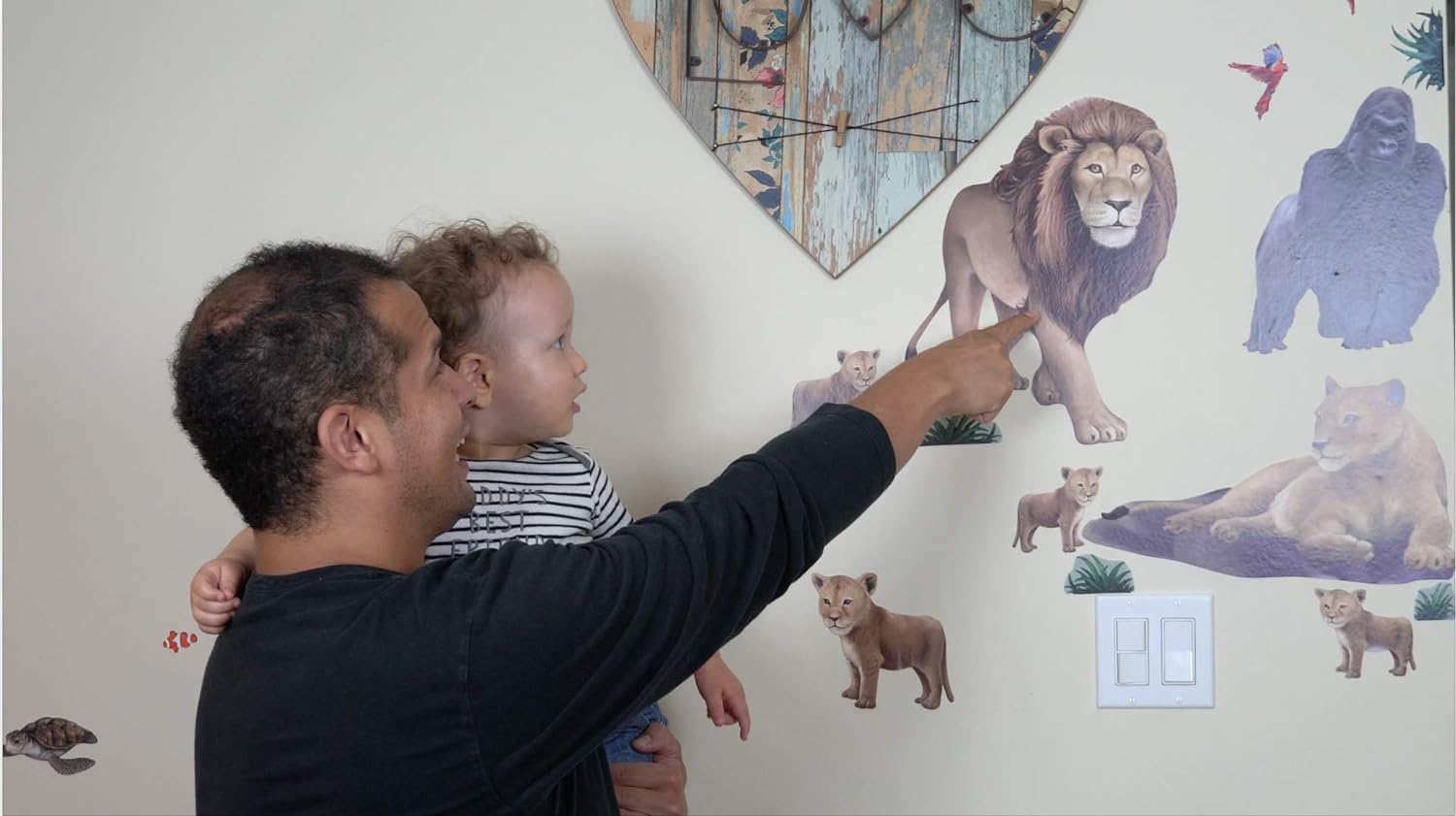Jungle Animal Wall Decals for Kids Rooms Safari Decor Idea Lion Gorilla Koala Panda Vinyl Art Stickers Bedroom Toddlers Playroom Decoration Birthday Gift (Elephant)