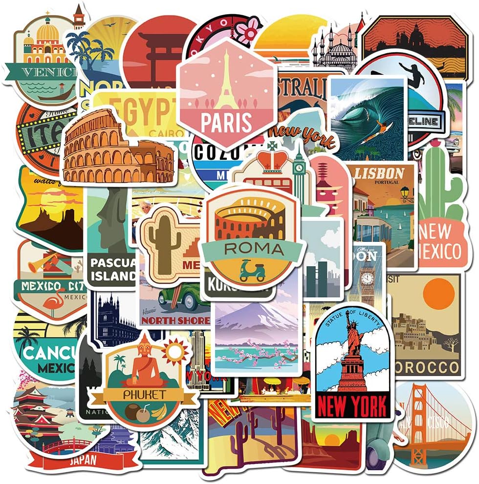 France Travel Landmarks - Vinyl Sticker Decal for Phone, Laptop, Water Bottle (3" Wide)