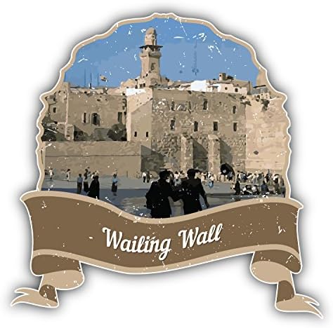 The Wailing Wall Jerusalem World Landmark Grunge Travel Car Bumper Sticker Decal