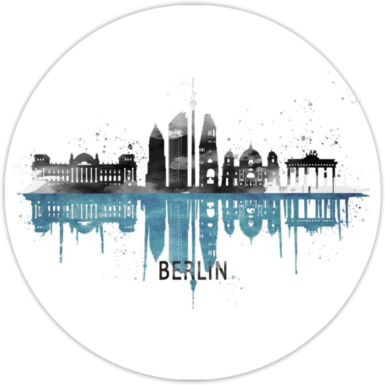 50 Pieces Germany Berlin Skyline Vinyl Sticker Decal City Travel Stickers Pack Landmark Waterproof Water Bottle Stickers Vinyl Stickers for Water Bottle Laptop Phone Scrapbook 2inch