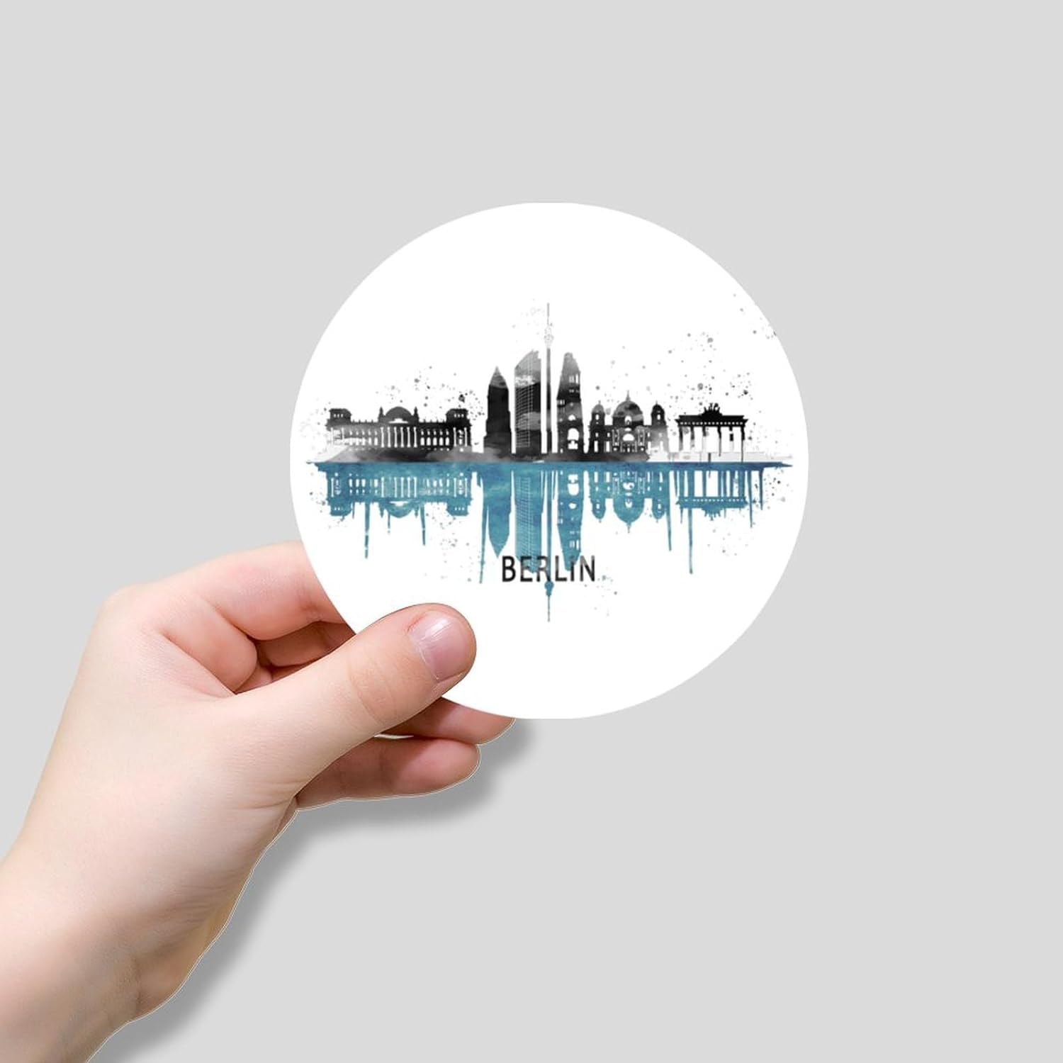 50 Pieces Germany Berlin Skyline Vinyl Sticker Decal City Travel Stickers Pack Landmark Waterproof Water Bottle Stickers Vinyl Stickers for Water Bottle Laptop Phone Scrapbook 2inch
