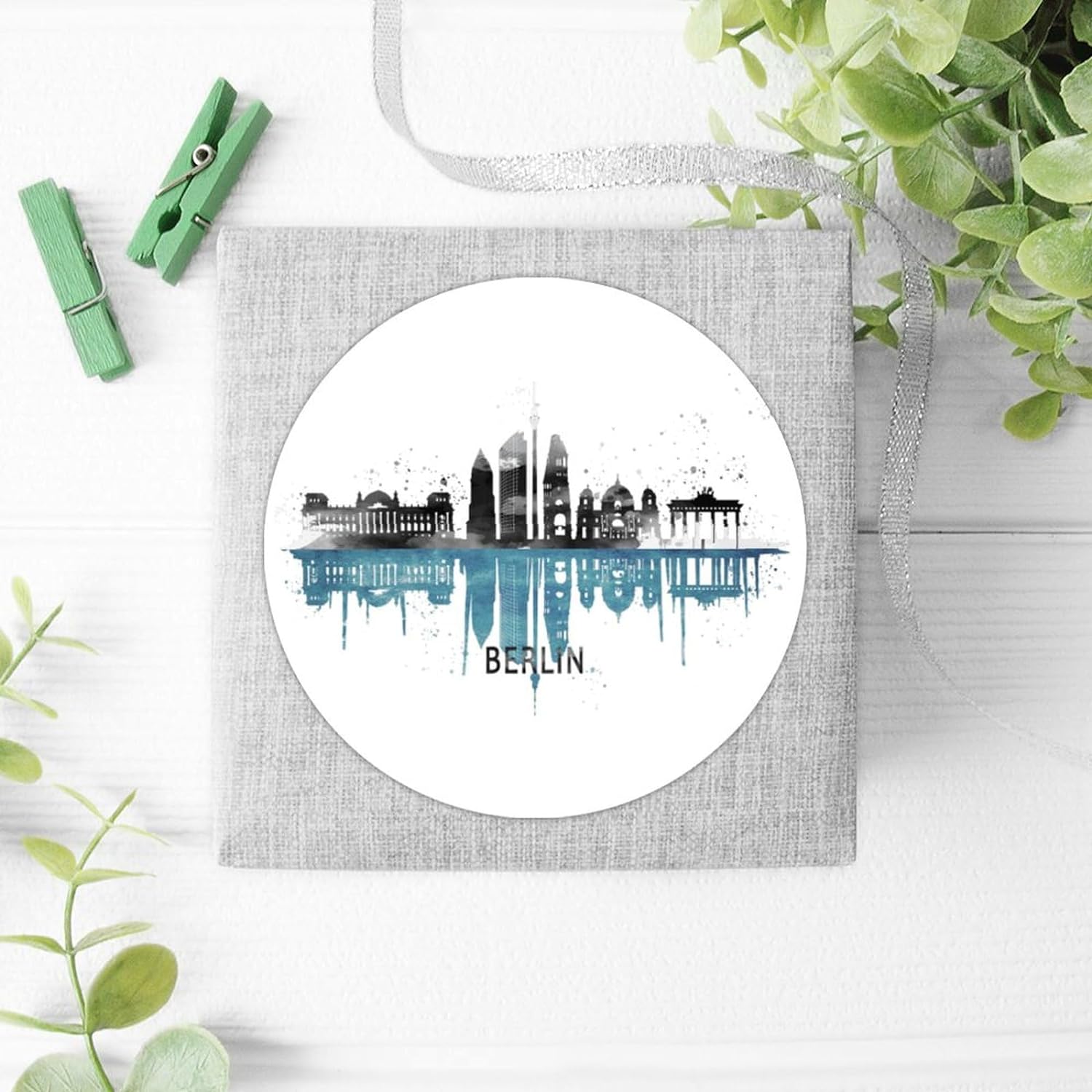 50 Pieces Germany Berlin Skyline Vinyl Sticker Decal City Travel Stickers Pack Landmark Waterproof Water Bottle Stickers Vinyl Stickers for Water Bottle Laptop Phone Scrapbook 2inch