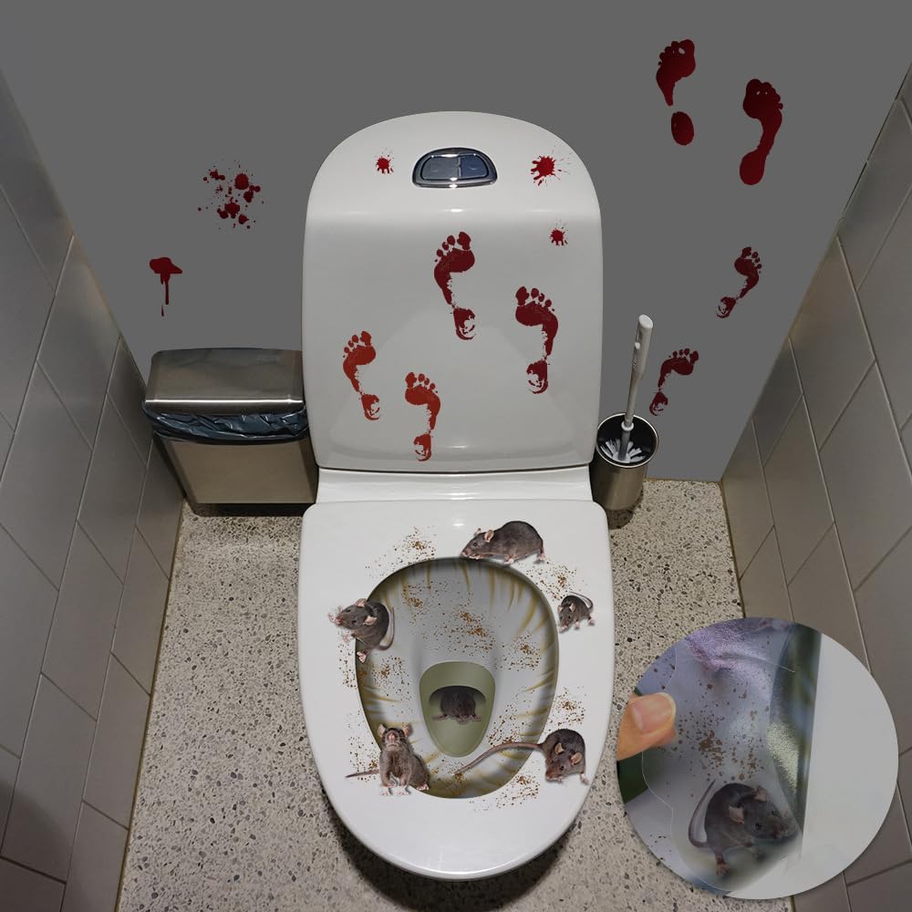Halloween Indoor Horror Decor Window Stickers Wall Stickers Decorations Halloween Bathroom Decor Stickers