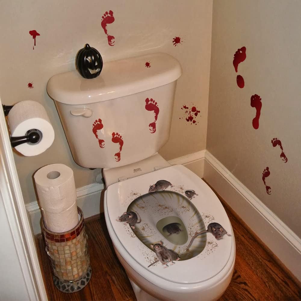 Halloween Indoor Horror Decor Window Stickers Wall Stickers Decorations Halloween Bathroom Decor Stickers