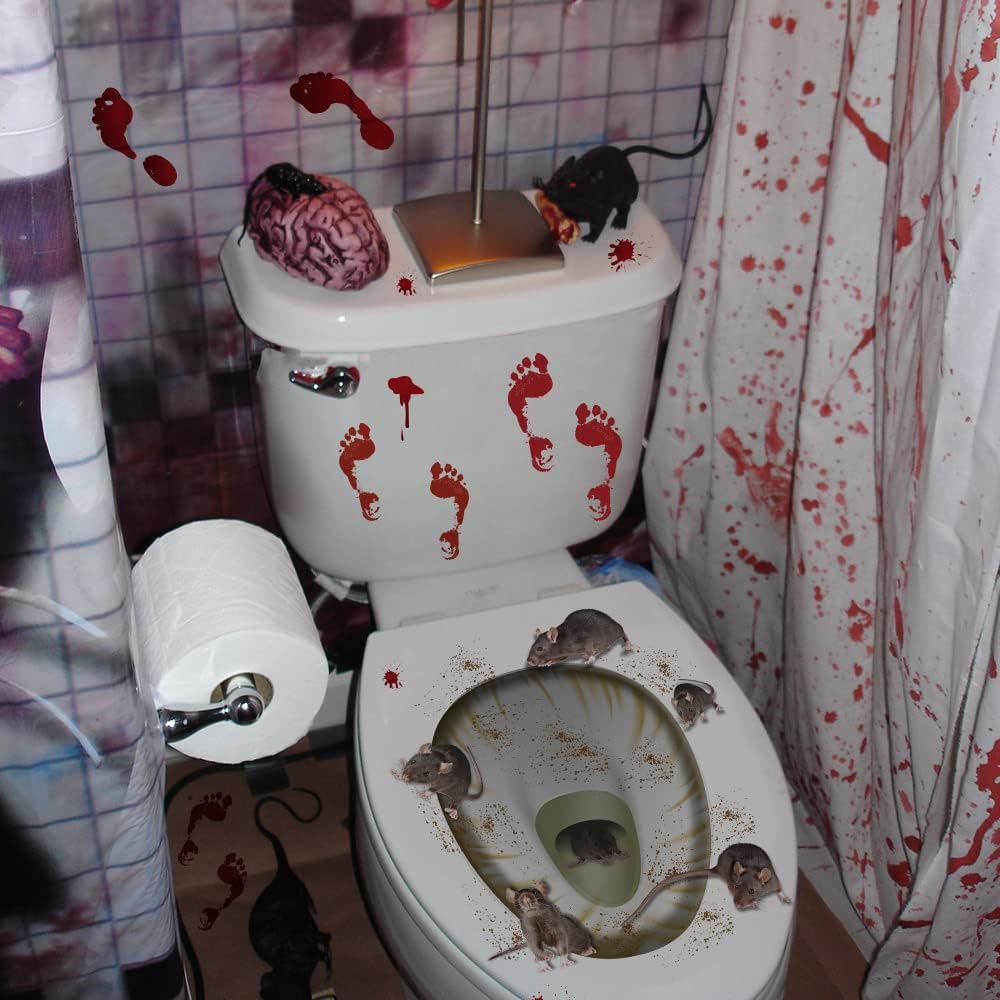 Halloween Indoor Horror Decor Window Stickers Wall Stickers Decorations Halloween Bathroom Decor Stickers