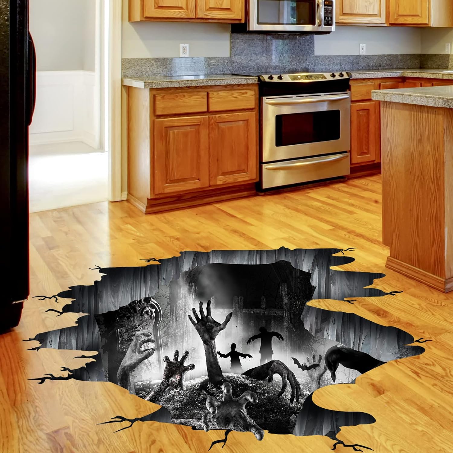 3D Halloween Wall Decals, Ghost Hand Halloween Wall Stickers Halloween Floor Decals Removable, Scary Wall Decals Sticker Decorations for Bedroom, Halloween Wall Window Stickers Clings for Glass Window