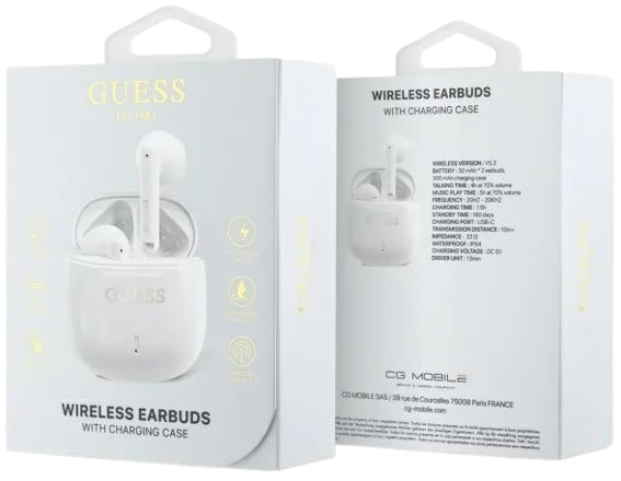 Auricular inalámbrico Guess Classic TWS blanco